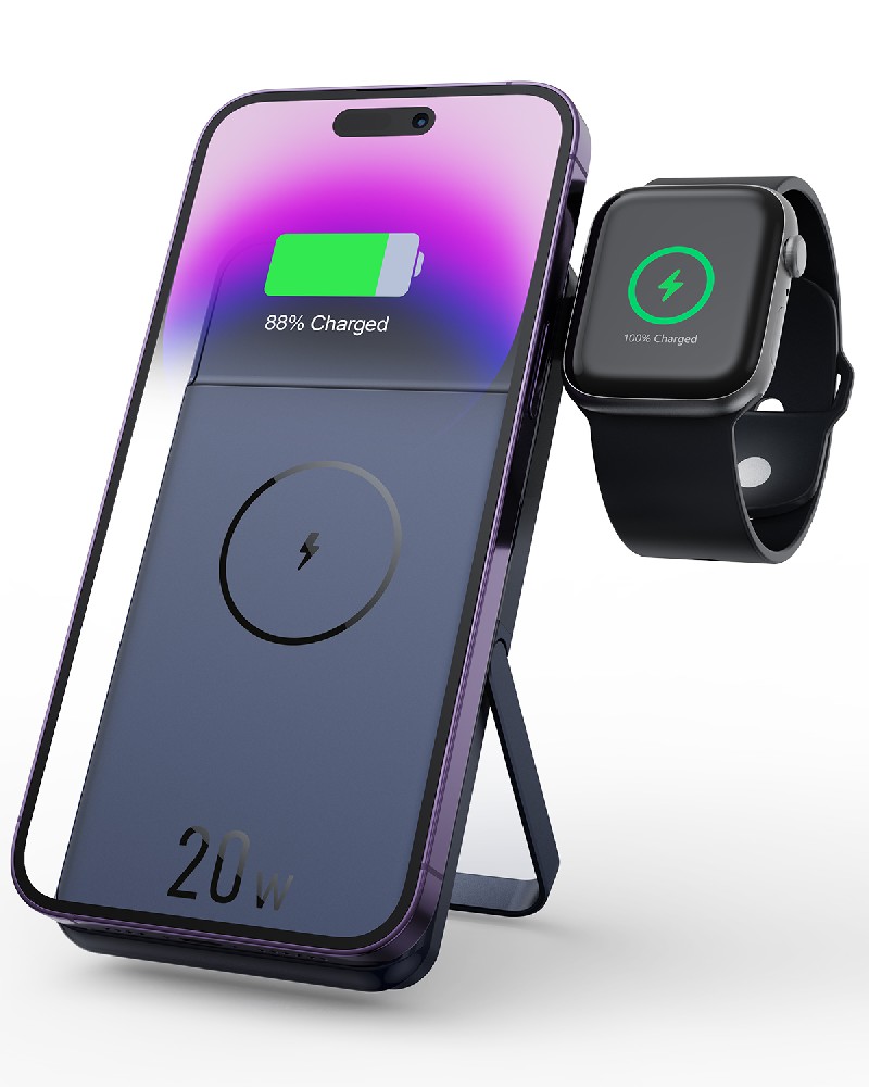 New Arrival: 2 in 1 10000mAh Magnetic Wireless Power Bank for Phone and Apple Watch